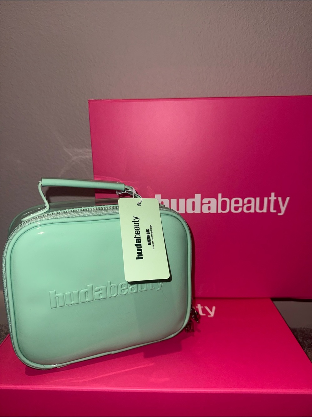 Huda Beauty Mint Makeup Bag